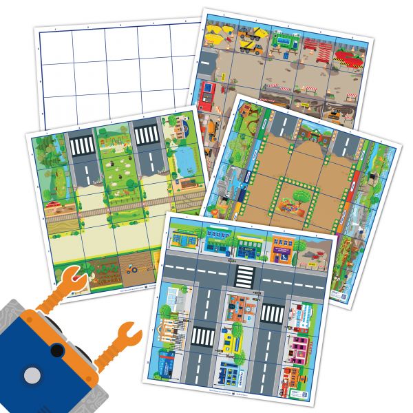 RB5002 Комплект тематических полей "Городские истории с роботом Ботли" (5 элементов)