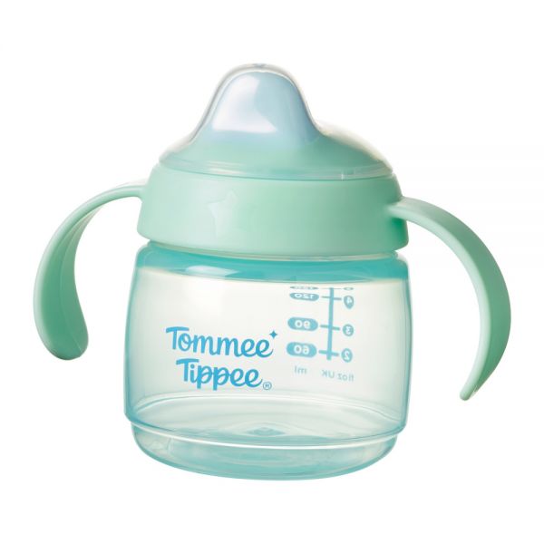 Tommee Tippee поильник Starter, с носиком и ручками, 150 мл, 4 м+, зеленый - TOMMEE TIPPEE