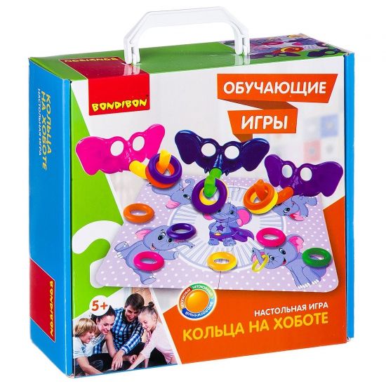Обучающая настольная игра "КОЛЬЦА НА ХОБОТЕ" Bondibon - BONDIBON