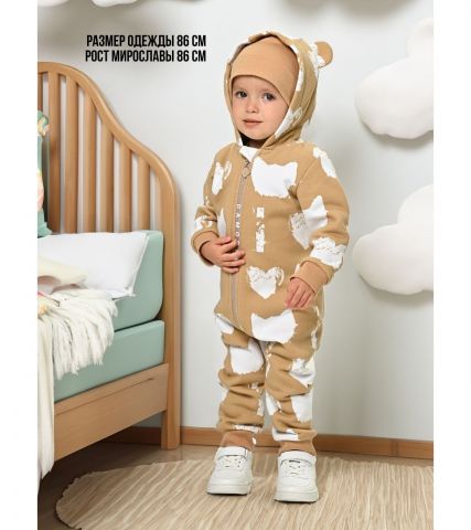 Комбинезон, Кошки на бежевом,  арт. MB02124 - Damodara