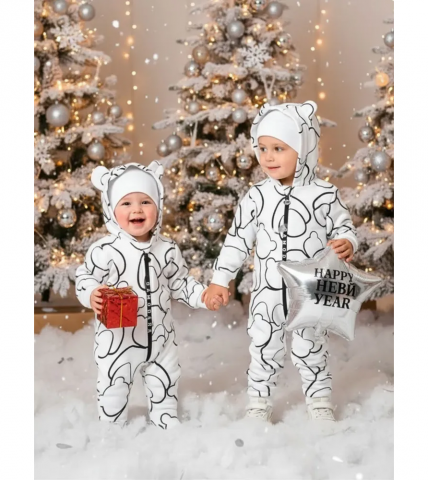 Комбинезон, Мишки на белом, арт. MB01124 - Damodara