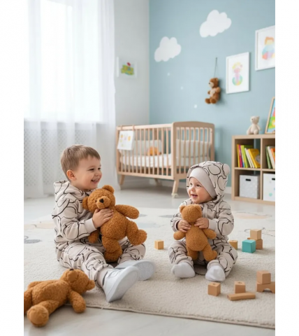 Комбинезон, Мишки на бежевом, арт. MB02124 - Damodara