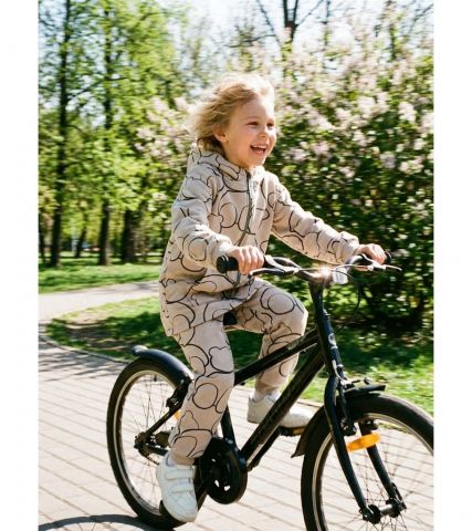 Худи дракончик, Футер, Мишки на бежевом,  арт. 704Ф - Damodara