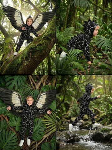 Худи дракончик, Футер, Мишки на черном,  арт. 704Ф - Damodara