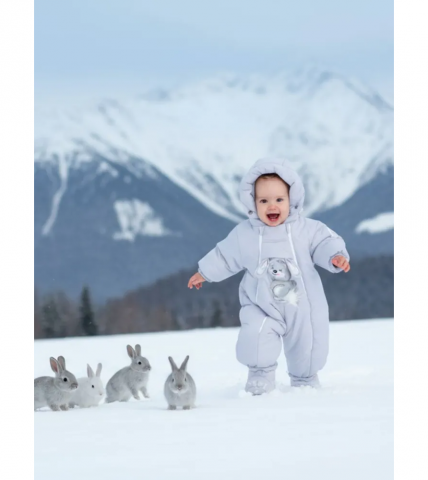 Комбинезон-конверт "трансформер", Зима, Светло-серый  арт.147шм - MaLeK BaBy