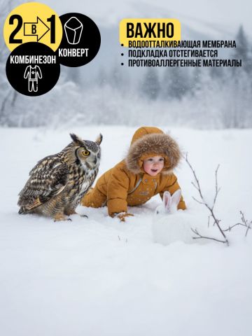 Комбинезон-конверт "трансформер", Горчичный, 163ШМ/2 - MaLeK BaBy