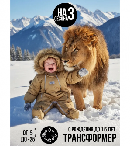 Комбинезон-конверт "Трансформер", Золотой орех, 163шм/2 - MaLeK BaBy