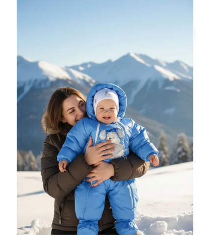 Комбинезон-конверт "трансформер",  Голубой 147шм - MaLeK BaBy