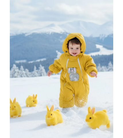 Комбинезон-конверт "трансформер", Зима, Желтый  арт.147шм - MaLeK BaBy