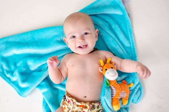 Одеяло с игрушкой Zoocchini Жираф / аква - Zoocchini