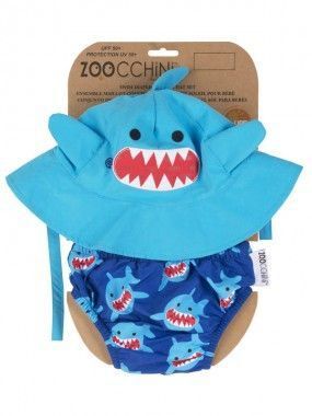 Подгузник для плавания и солнцезащитная панамка в наборе Zoocchini Акула - Zoocchini