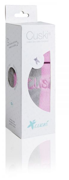 Комфортер Cuski из хлопка. Серый в розовую полоску - Cuski