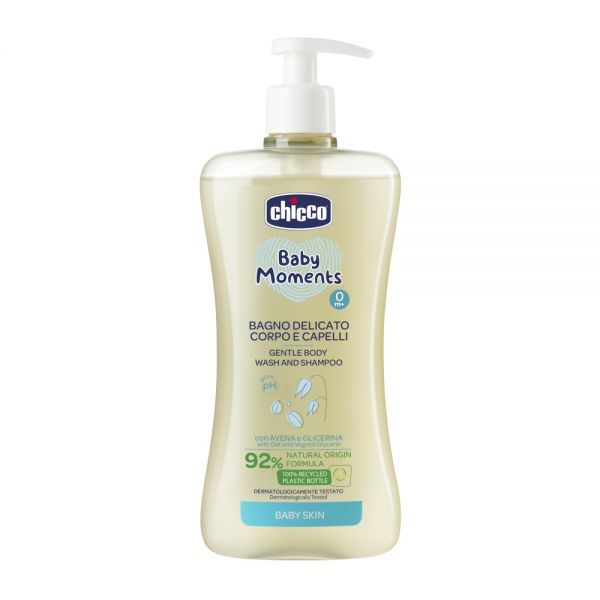 Chicco пена-шампунь 0+ для волос и тела 500 мл Baby Moments - Chicco