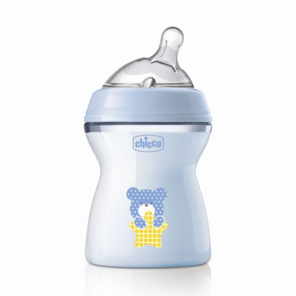 Chicco бутылочка пластиковая 250 мл Natural Feeling, голубая - Chicco