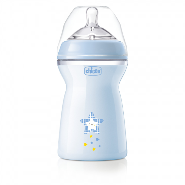 Chicco бутылочка пластиковая 330 мл Natural Feeling, голубая - Chicco