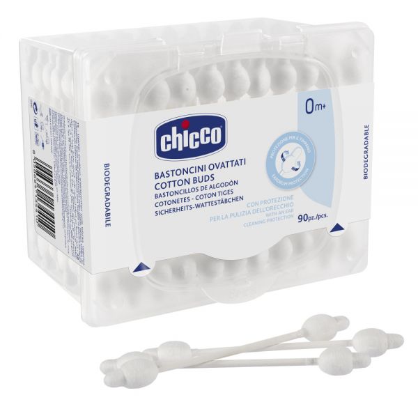Chicco палочки ватные с ограничителем 90 штук - Chicco
