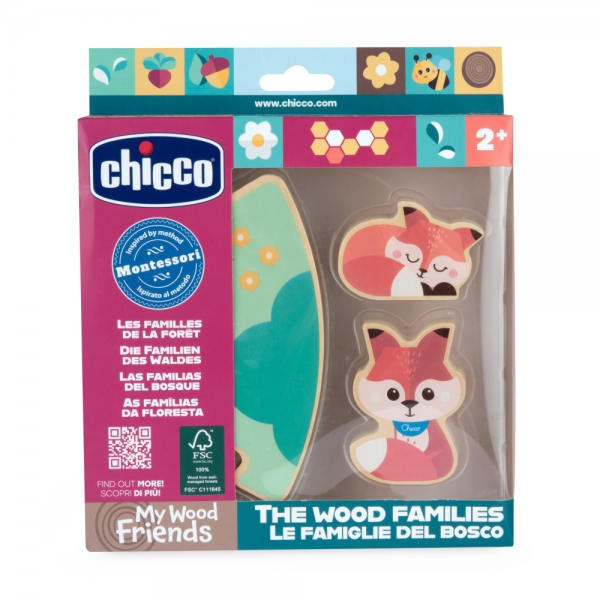 Chicco деревянные игрушки Семья Лис с папой - Chicco