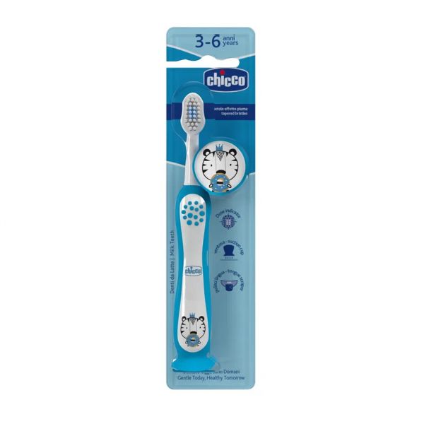 Chicco зубная щетка Tiger 3-6 лет, синяя - Chicco