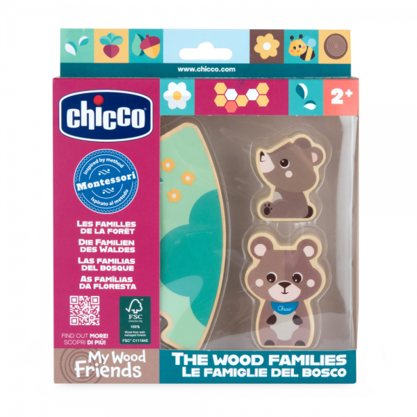 Chicco деревянные игрушки Семья Мишек с папой - Chicco