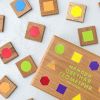 Мемори "Цветная геометрия" в деревянной коробочке