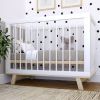 Кроватка для новорожденного Lillaland - модель Lilla Aria белая/дерево - LILLALAND