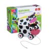 Каталка деревянная Bondibon Baby You "Коровка" на веревочке - BONDIBON