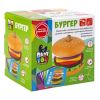 Пирамидка деревянная "БУРГЕР", кольца в виде продуктов, Baby you Bondibon