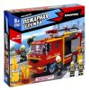 Конструктор "МАШИНА-ВОДОВОЗ" с имитацией тушения пожара и 2 человечками, 487 деталей, Пожарная Служба, Bondibon