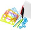 Набор для творчества спирограф-линейка «ЧУДЕСНЫЕ УЗОРЫ» 7 вкладышей, фломастеры, ручка, бумага Bondibon - BONDIBON