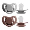 Набор силиконовых  пустышек 0-6 мес, Taupe / Light grey
