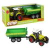 Инерционная сельскохозяйственная машина «ФЕРМА», трактор с прицепом зеленого цвета, со светом и звуком, Bondibon - BONDIBON