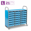 SS021L Мобильный стеллаж L с 21 контейнером
