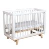 Кроватка для новорожденного Lillaland - модель Lilla Aria (НИК23) белая/дерево - LILLALAND
