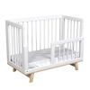 Кроватка для новорожденного Lillaland - модель Lilla Aria (НИК23) белая/дерево - LILLALAND