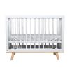 Кроватка для новорожденного Lillaland - модель Lilla Aria (НИК23) белая/дерево - LILLALAND