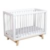 Кроватка для новорожденного Lillaland - модель Lilla Aria (НИК23) белая/дерево - LILLALAND
