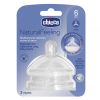 Chicco соска для бутылочки 6 месяцев+ для каш силиконовая Natural Feeling 2 штуки