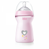 Chicco бутылочка пластиковая 330 мл Natural Feeling, розовая